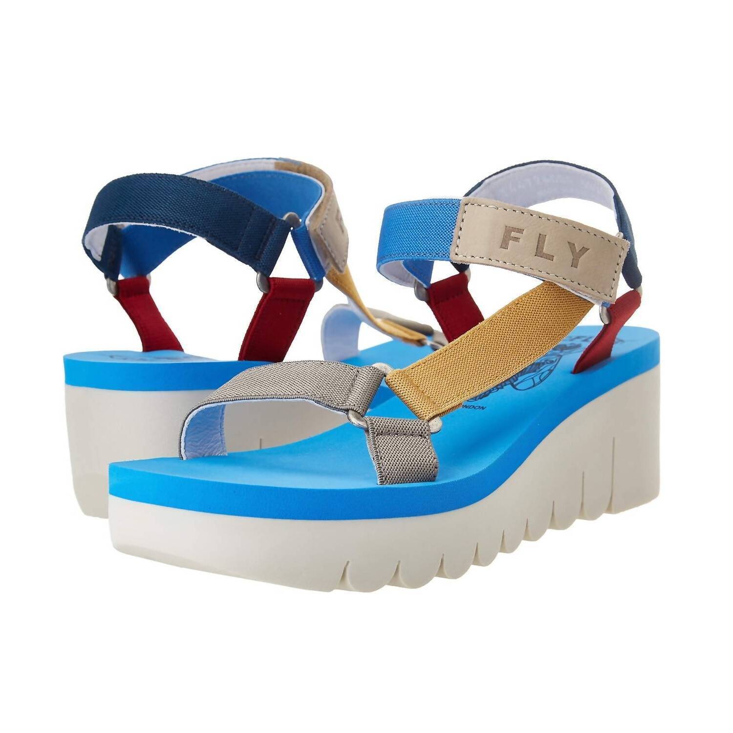 New Fly London Women's Yefa Sandal In Azure Multi